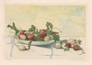 Weiße und rote Radieschen in einer Schüssel von Frans Everbag (signed by artist)