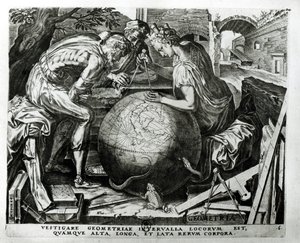 Geometrie, graviert von Hieronymus Cock von Frans Floris