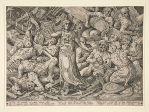 Victoria umgeben von Gefangenen und Trophäen von Frans Floris the Elder