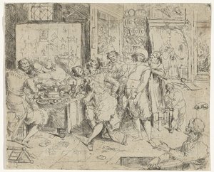 Der verlorene Sohn verschwendet sein Erbe von Frans Francken (III)