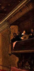 (Detail) der Musiker aus Salome präsentiert das Haupt Johannes des Täufers König Herodes von Frans Francken
