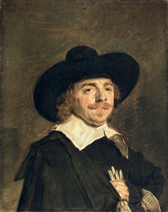 Ein kleines Porträt eines Mannes mit Handschuhen von Frans Hals