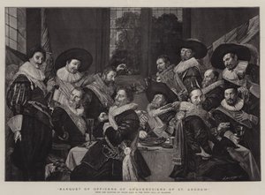Bankett der Offiziere der Arkebusiere von St. Andreas von Frans Hals