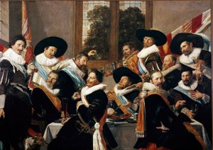 Bankett der Offiziere des Korps von Saint Adrien von Haarlem von Frans Hals