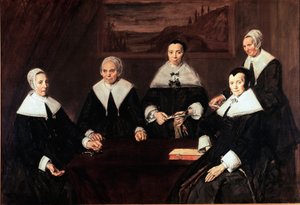 Die Regenten des Hospizes der Ältesten von Haarlem. Gemälde von Frans Hals (ca. 1580-1666) 1664. Dim. 249,5x170,5 cm Haarlem, Frans Hals Museum Holland von Frans Hals