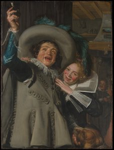 Junger Mann und Frau in einem Gasthaus von Frans Hals