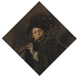 Junger Mann, der eine Flöte spielt von Frans Hals
