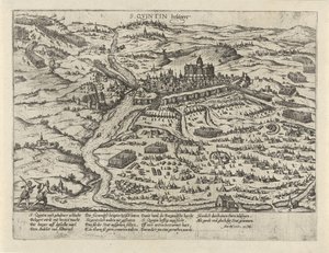 Belagerung von Saint-Quentin, 1557 (Serie 2: Ereignisse in den Niederlanden, 1555-1558) von Frans Hogenberg