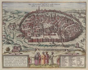 Die Jerusalem-Karte aus: Jansson, Jan. Illustriorum Hispaniae urbium tabulae, Amsterdam, 1657 von Frans Hogenberg