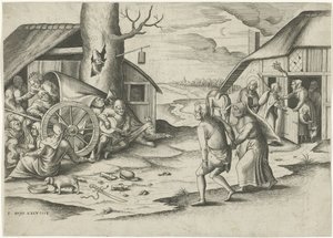 Maria und Josef bei einer Herberge von Frans Huys