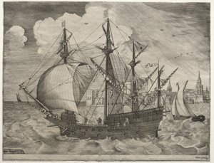 Segelschiffe: Bewaffneter Viermaster fährt zur See, 1561-65