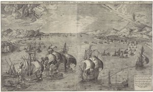 Seeschlacht in der Straße von Messina von Frans Huys