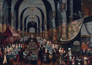 Das Festmahl des Belsazar, Gemälde von Franz Francken II, genannt der Jüngere (1581-1642) von Frans II Francken
