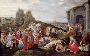 Die Sklaven und die Furien der Liebe von Frans II the Younger (after) Francken