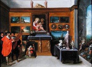 Ein Innenraum mit einer Sammlung von Gemälden von Frans II the Younger Francken