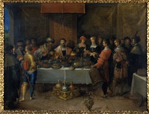 Damokles am Tisch, vor 1620 von Frans II the Younger Francken