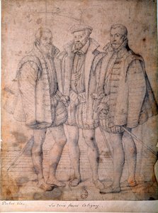 Porträt der drei Coligny: Kardinal Odet (1515-1571), Gaspard (1517-1572), Admiral von Frankreich und Francois (1521-1569), Herr von Andelot