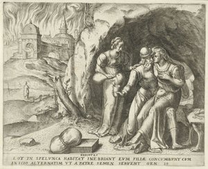 Lot und seine Töchter von Frans Menton