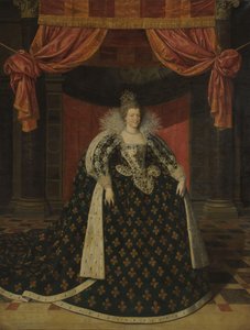 Porträt von Marie de Médicis (1575-1642), Königin von Frankreich, in Staatsroben von Frans Pourbus (II) (workshop of)