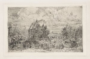 Ansicht des Nieuwmarkt, Amsterdam von Frans Schikkinger