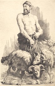 Der Hirte mit den Widdern von Frans Schwartz