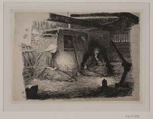 Maria, das Christuskind und Josef am Weihnachtsmorgen von Frans Schwartz