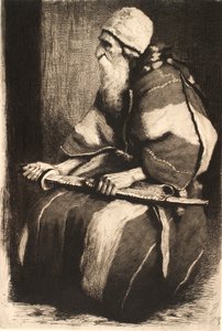 Studienfigur: Alter bärtiger Mann in orientalischer Tracht von Frans Schwartz