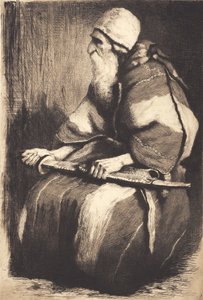Studienfigur: Alter bärtiger Mann in orientalischer Tracht von Frans Schwartz