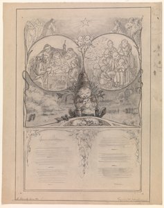 Entwurf für eine Illustration zu "Ude og hjemme" von Frans Schwartz
