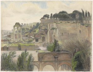 Ansicht des Forum Romanum und des Palatin, gesehen von der Via Capitolina von Frans Alexander Evert Lodewijk Smissaert