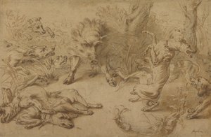 Ein Wildschwein in der Enge von Frans Snijders