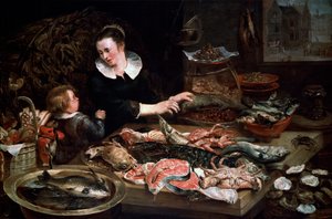 Ein Fischhändlerladen, um 1616-1618 von Frans Snyders or Snijders