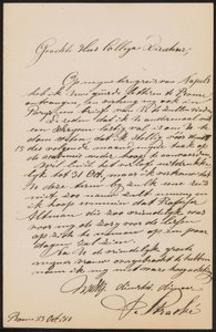 Brief an August Allebé von Frans Stracké