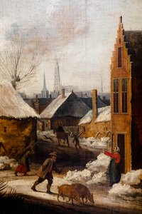 Ein Dorf im Schnee (Detail)