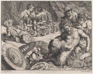 Bacchus und betrunkener Silenus (1640-60) von Frans van den Wyngaerde