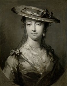Kopf einer jungen Frau von Frans van der Mijn (signed by artist)