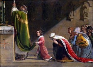 Heilige Ludmila und Heiliger Wenzel während der Messe von Frantisek Tkadlik