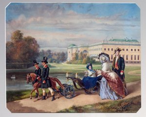 Spaziergang der Großherzogin Maria Alexandrowna von Russland. von Franz (after) Teichel