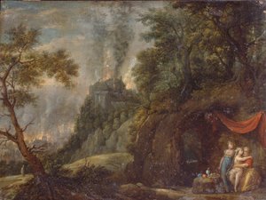 Lot und seine Töchter, 1720er Jahre von Franz Anton Hartmann