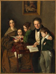 Der Komponist Johann Baptist Gänsbacher 1778-1844 und seine Familie, ca. 1838 von Franz Anton Stecher
