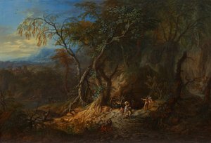 Waldlandschaft mit freiem Ausblick links
