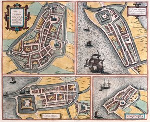 Bolsward, Stavoren, Harlingen und Hindeloopen, Niederlande (Gravur)