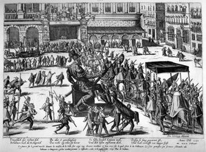 Einzug von Hercule Francois von Frankreich, Herzog von Alençon (1554-84) in Antwerpen, 19. Februar 1582 von Franz Hogenberg
