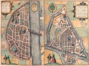 Macon - Chalons sur Saone, Frankreich (Gravur) von Franz Hogenberg