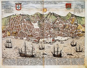 Karte von Lissabon - Portugal (Gravur)