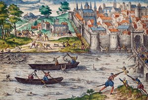 Massaker von Tours, Juli 1562 während der Religionskriege gegen die Hugenotten, Gravur von Franz Hogenberg (1535-1590), Frankreich von Franz Hogenberg