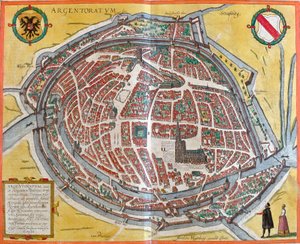 Plan von Straßburg (Argentoratum), Frankreich (Radierung)