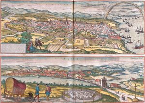 Ansichten von Barcelona und Écija, Spanien