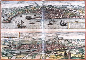 Ansichten von Genua und Florenz, Italien
