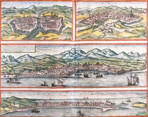 Ansichten von Parma, Siena, Palermo und Trapani (Sizilien), Italien von Franz Hogenberg